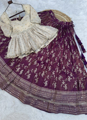 Viscose Jacquard Lehenga Set – Sequins & Zari Embroidery 6