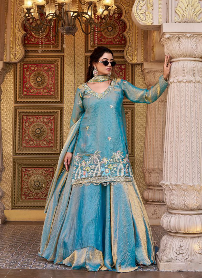 Fendy Kurti Lehenga Set with Embroidered Dupatta