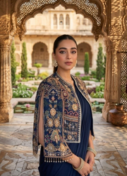 Chinnon Silk Drape Saree – Embroidery Sequence Work 6
