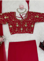 Faux Georgette Lehenga Saree with Sequin Work 6