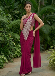 Georgette Saree – Embroidery Sequence Work, Ready to Wear 5
