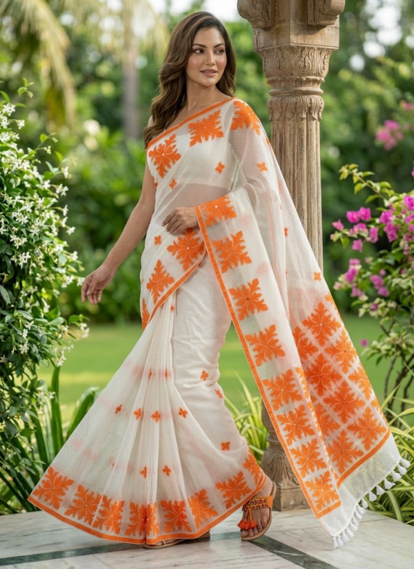 Kota Applique Saree – No Blouse Piece