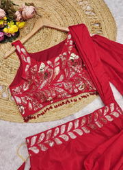Designer Crape Silk Lehenga Saree – Embroidery Sequence Work 6