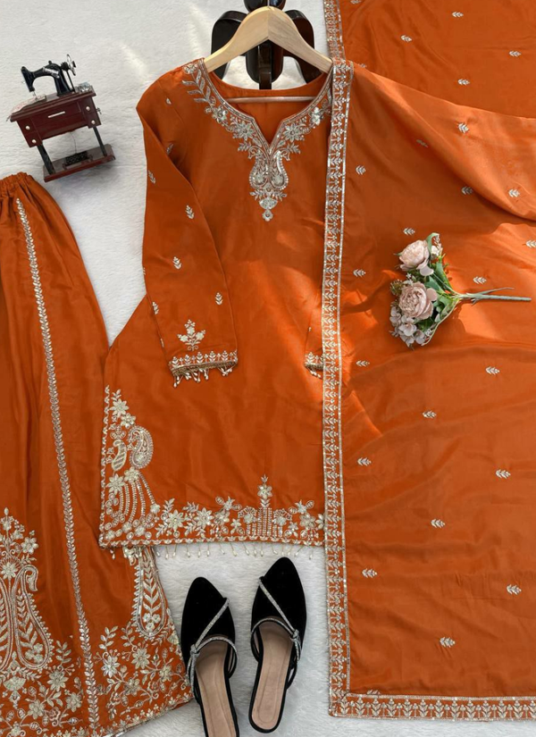 Crepe Sharara Set with Embroidered Dupatta