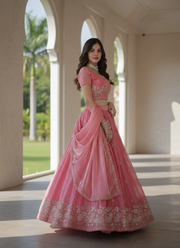 Fendi Silk Lehenga Choli with Dupatta 6