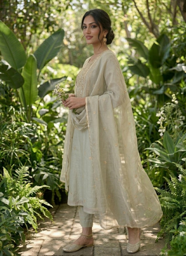Organza Salwar Suit with Gotta Patti Work
