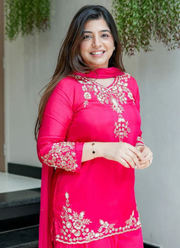 Mul Chanderi Sharara Suit with Handwork & Chiffon Dupatta (4‑Piece Set) 6