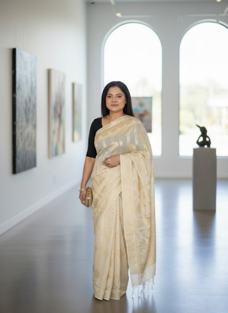 Banarasi Viscose Georgette Saree – Handwoven Designer Elegance