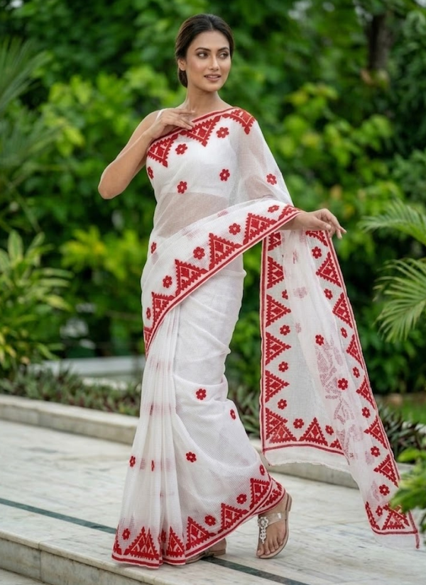 Kota Applique Saree – No Blouse Piece