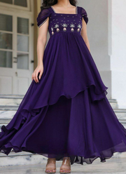 Fox Georgette Anarkali Dress with Handwork & Double Flair (Sizes M–XXL) 6