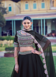 Aurum Georgette Lehenga Set – Thread & Sequins Embroidery 6