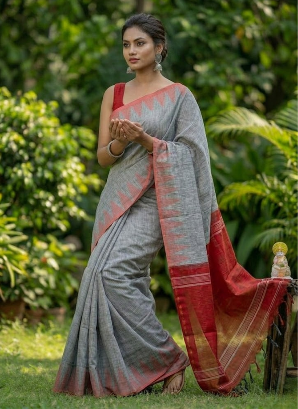 Temple Handloom Cotton Silk Saree