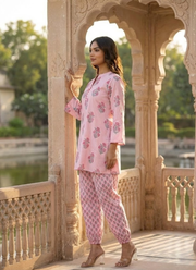 Women’s Pink Printed Salwar Kamiz Co-Ord Set 5