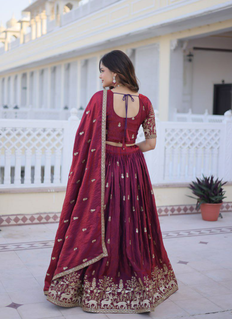 Fendi Silk Lehenga Choli with Designer Dupatta