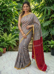 Madhubani Print Saree with Blouse 6