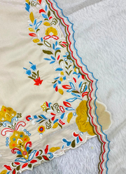 Pakistani Glass Roman Suit – Embroidered Kurta with Pant & Dupatta 6