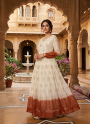 Premium Designer Crunchy Silver Gown – Pipe Sequins Embroidery Work, Traditional Indian dress 10