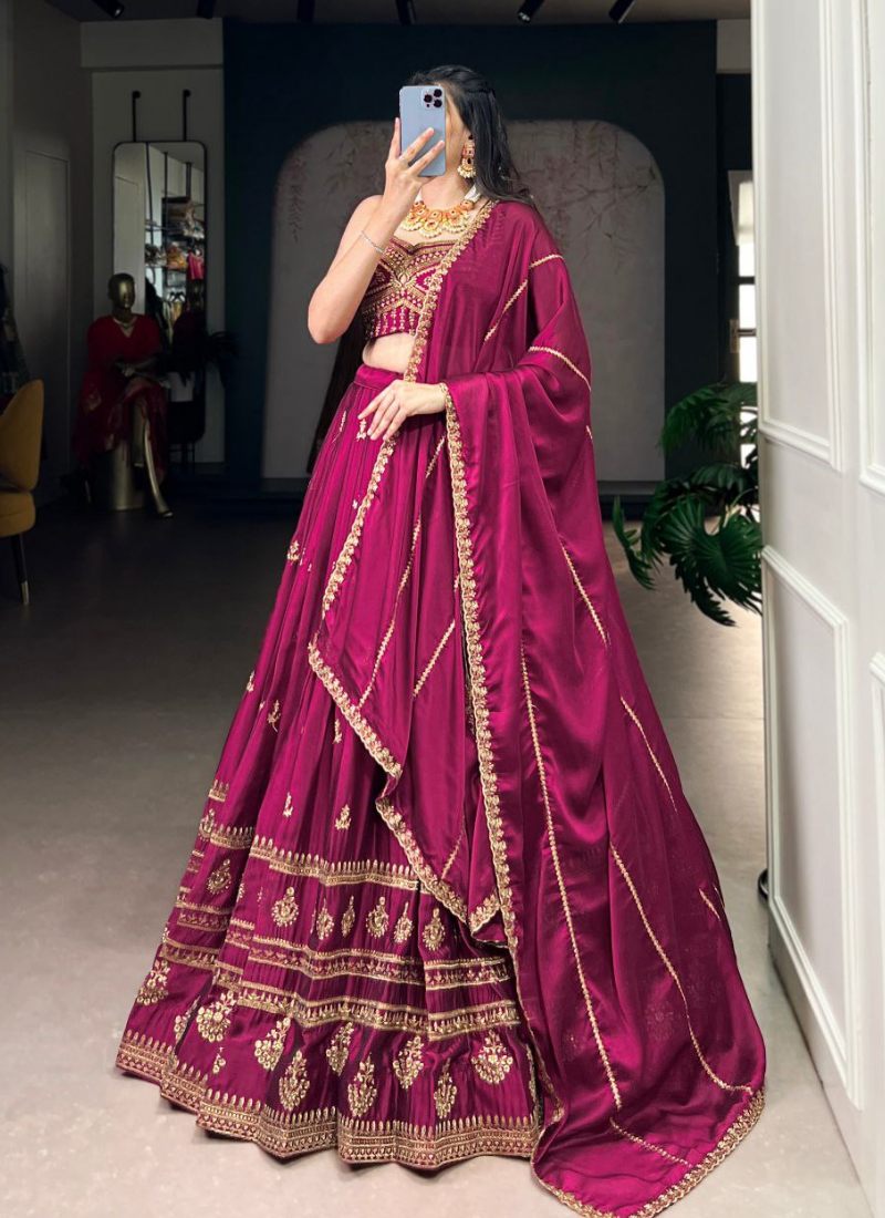Rangoli Silk Lehenga Choli with Sequin Embroidery