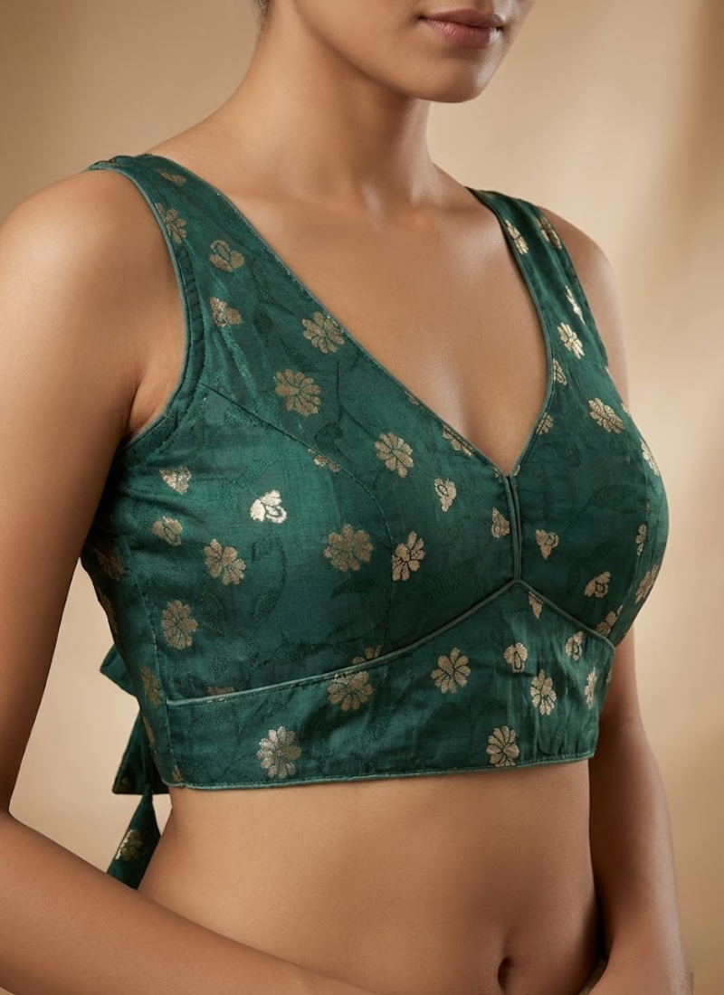 Cosmos Viscose Jequard Silk Women’s Blouse with Heavy Partywear Design