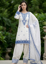 Rayon Cotton Kurti Set with Silk Dupatta 5