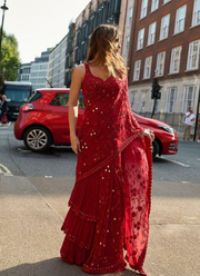 Ruffle Georgette Saree 7