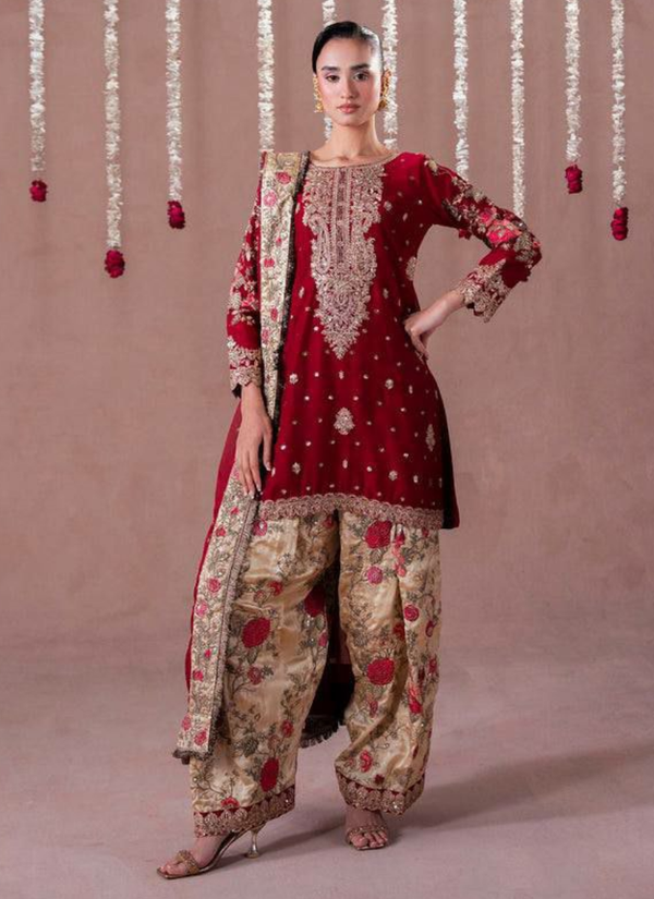 Georgette Patiyala Set with Mirror Embroidery