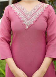 Rayon Embroidered Punjabi Suit Set with Pant & Taby Dupatta (Sizes M–XXL) 6