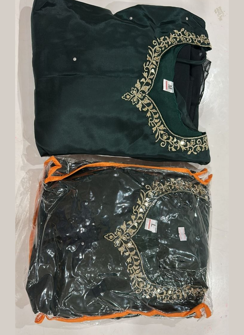 Heavy Crepe Silk Farshi Salwar Suit with Diamond Embroidery - View 7