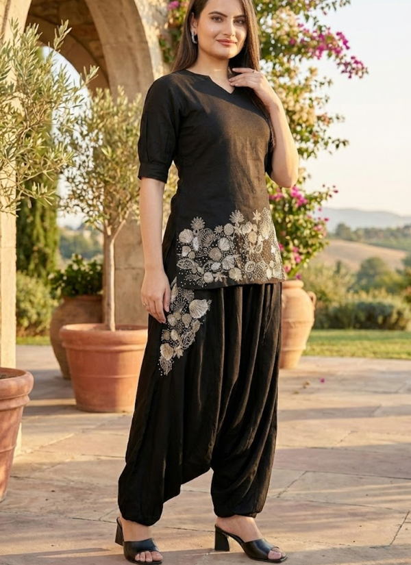 Black Co-Ord Set with Embroidery