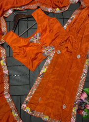 Party Jacket Saree – Heavy Crepe Satin with Embroidery Work 6