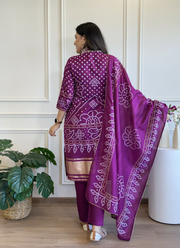 Viscose Punjabi Suit with Multi Sequence Embroidery & Chanderi Dupatta 6