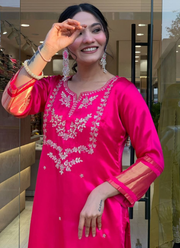 Viscose Silk Punjabi Suit with Embroidered Dupatta Elegance 6