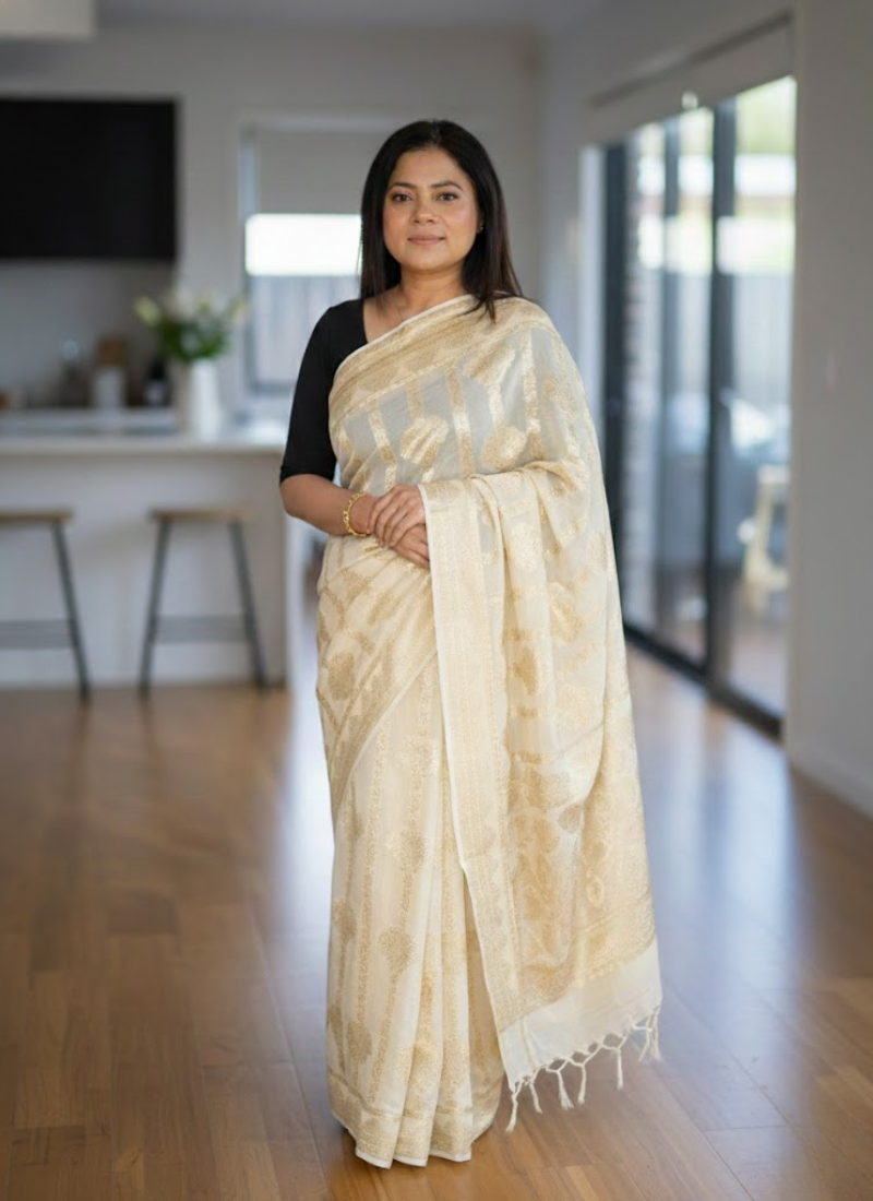 Banarasi Viscose Georgette Saree – Handwoven Designer Elegance
