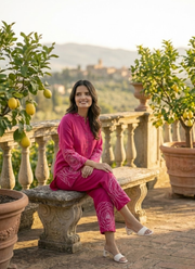 Pink Printed Salwar Kamiz Co-Ord Set 6