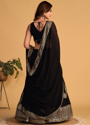 Georgette Lehenga Set – Zari & Sequins Embroidery with Blouse & Dupatta 7