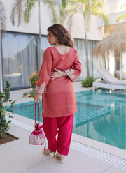 Viscose Embroidered Set with Batwa Bag 4