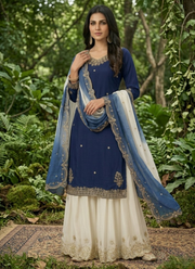 French Crepe Salwar Suit with Organza Dupatta 6