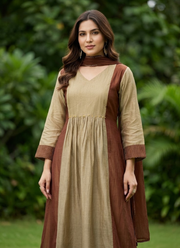 Mul Chanderi Pure Kurta Pant Dupatta Set 8