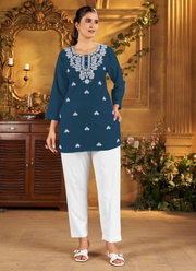 Embroidered Rayon Short Top for Women | Stylish Sharara Suit 5