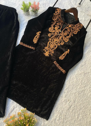 Velvet Embroidered Co‑Ord Set for Women (Kurti + Palazzo) 7