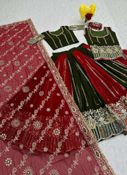 Fox Georgette Bridal Lehenga Choli with Heavy Embroidery + Dupatta 7