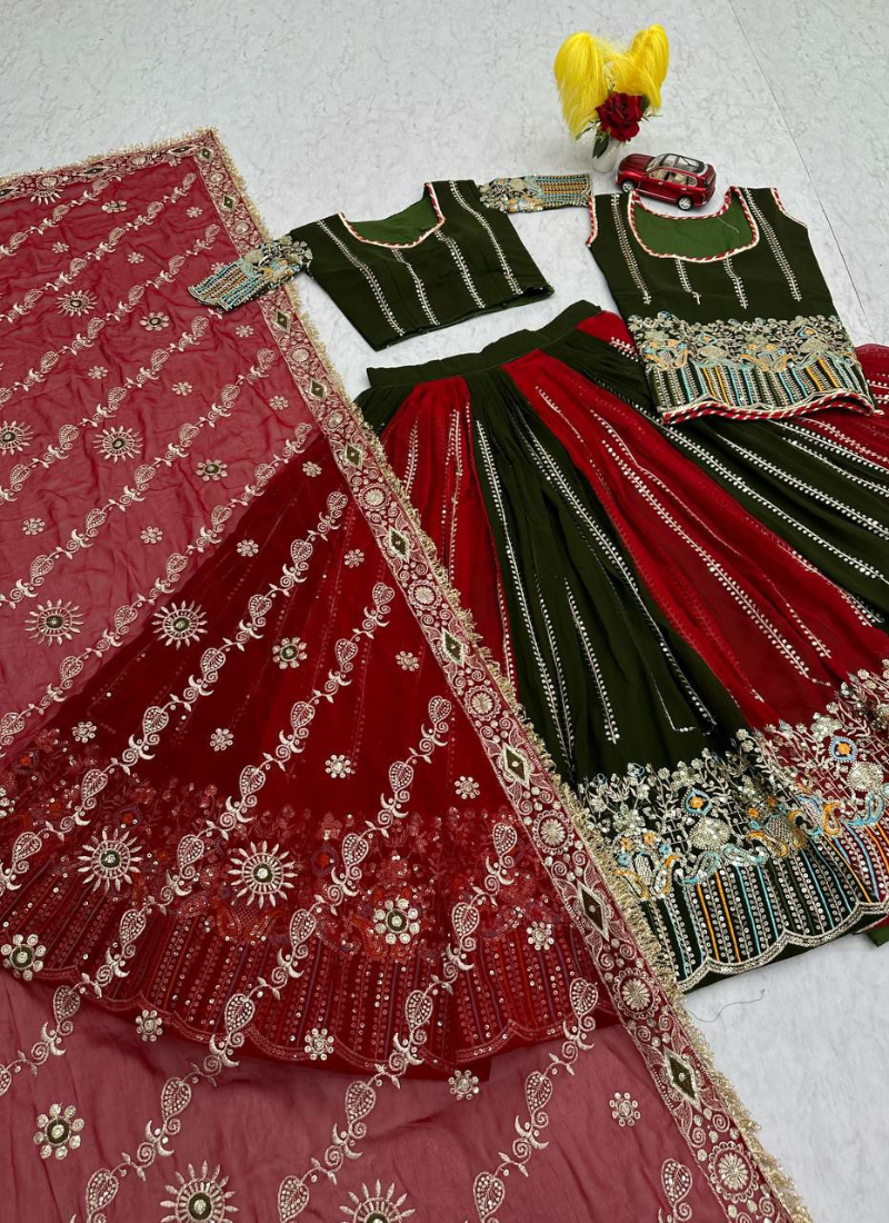 Fox Georgette Bridal Lehenga Choli with Heavy Embroidery + Dupatta