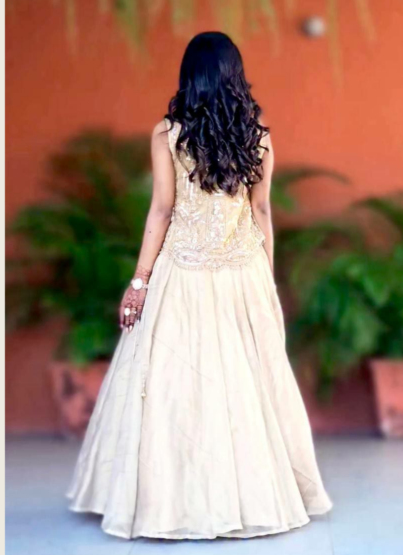 Vichitra Silk Lehenga Choli with Embroidered Shrug