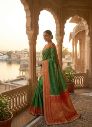 Banaras Silk Saree with Shovosachi Border 6