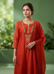 Premium Mul Chanderi Kurta Set | Indian Traditional & Occasion Wear Online Australia 5