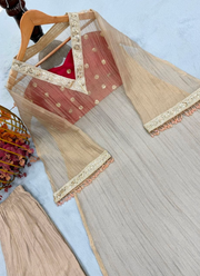 Designer Golden Tissue Salsa Kurta Set 8