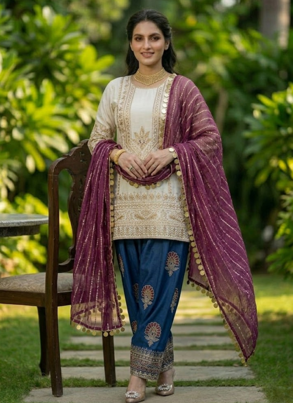 Silk Sharara Set with Georgette Dupatta