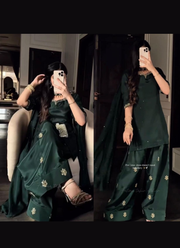 Heavy Crepe Silk Farshi Salwar Suit with Diamond Embroidery 8