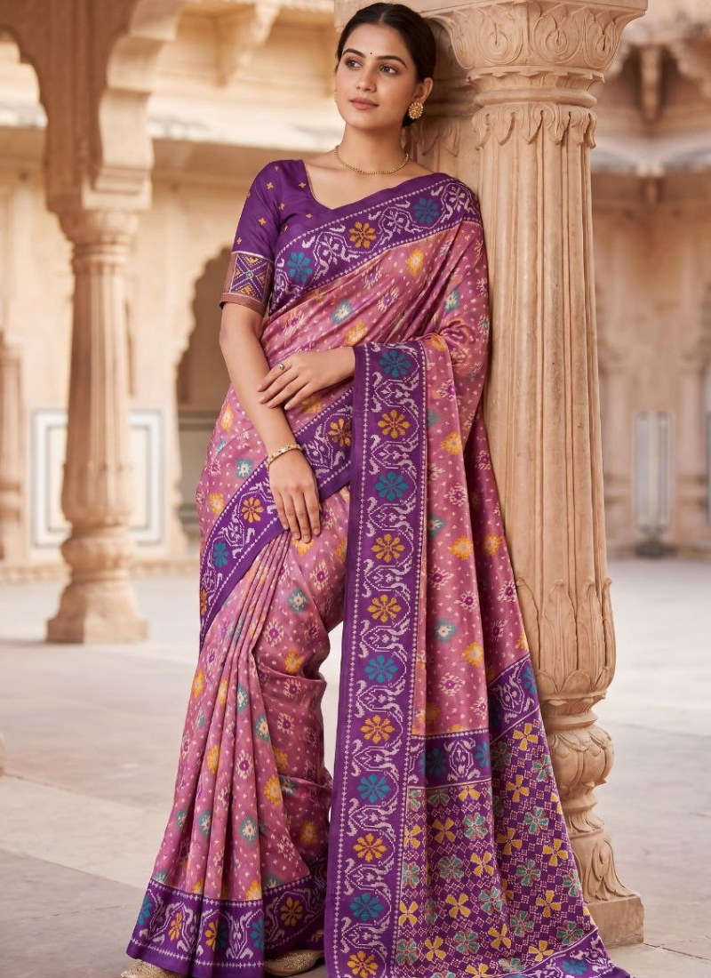 Karishma Patola Silk Saree – Premium Soft Silk with Zari Weaving & Meena Kari Border