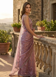 Silk Saree in Jimmy Choo Fabric with Kardana Hand Weaving + Blouse 2
